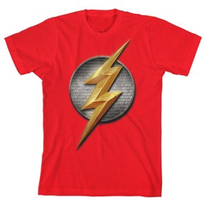 Justice League Movie Flash Logo Boy's Red T-shirt - 1 of 3