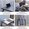 Overbed Table with Wheels, 31.5" Laptop Desk Cart, Table Over The Bed Table Adjustable Height and Length for Hospital and Home Use, Black - 3 of 4