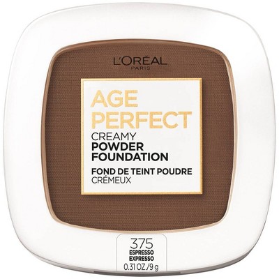 L'Oreal Paris Age Perfect Creamy Pressed Powder Foundation with Minerals - 375 Espresso  - 0.31oz