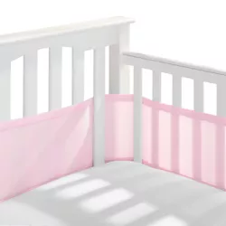BreathableBaby Mesh Crib Liner, Classic Collection, Pink