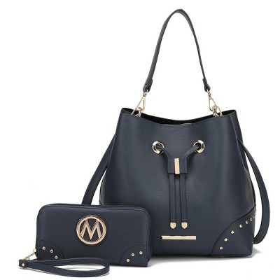 MKF Collection Callie Solid Bucket Bag with matching Wallet by Mia K