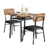 3-Piece Dining Table Set for 2, Wood Kitchen, Small Kitchen Table, Upholstered Chairs and Metal Frame, for Small Space, Apartment - 2 of 4
