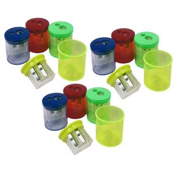 Eisen Two-Hole Pencil Sharpener, Assorted Colors, Pack of 12