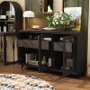Famapy Black Accent Storage Cabinet with Glass Doors and Internal Drawers - 2 of 4