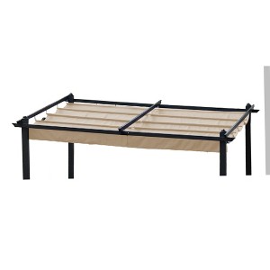 Gulches Replacement Canopy Top Cover Fabric for 13x10 Ft Outdoor Patio Retractable Pergola Sun-shelter - Durable and Stylish, Khaki - 1 of 4