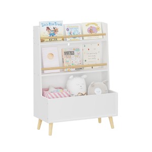 AZL1 Life Concept Decorative Bookshelf Kids Bookshelf Useful Book Display Toy Storage Organizer for Living Room, White, 26.77"*12.6"*36.61" - 1 of 4