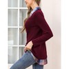 WhizMax Women's Long Sleeve Contrast Collared Shirts Patchwork Work Blouse Tunics Tops - 4 of 4
