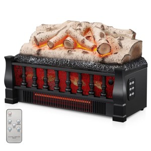 Kismile 21" Electric Fireplace Logs Set Heater,Realistic Flames, Overheated Protection, Realistic Ember Bed for Home and Office, 750W/1500W - 1 of 4