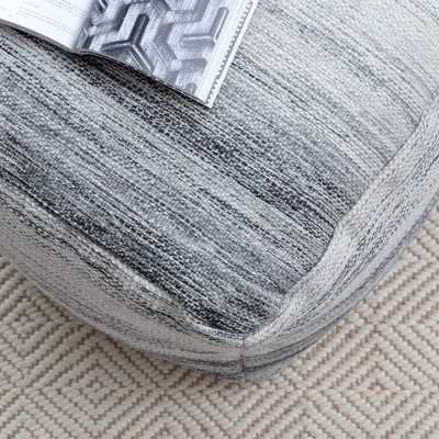 Caledonia Pouf Gray/Ivory - Anji Mountain: Handmade, Square, Unupholstered, Fair Trade Certified