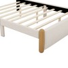 Sapphtopaz Upholstered Platform Bed with Concave Headboard Bed Frame with Slats Support for Apartment, Bedroom - 3 of 4
