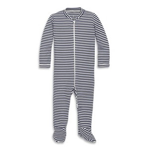 Primary Kids Baby Organic Zip Footie In Stripe - 1 of 1