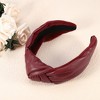 Unique Bargains Cross Knotted PU Leather Non-slip Fashion Wide Headband 1 Pc - 2 of 4