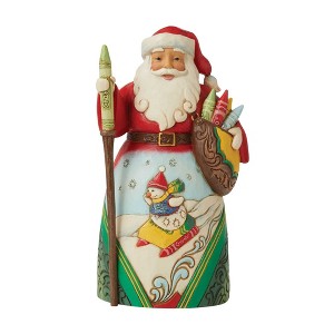 Jim Shore 7.0 Inch Wishing You  Colorful Christmas Crayola Santa Santa Figurines - 1 of 3