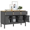 vidaXL Sideboard FLORO Gray 44.9"x16.9"x29.1" Solid Wood Pine - 4 of 4