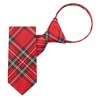 Jacob Alexander Young Boys' 11" Red Christmas Plaid Pre-Tied Zipper Neck Tie - 2 of 4