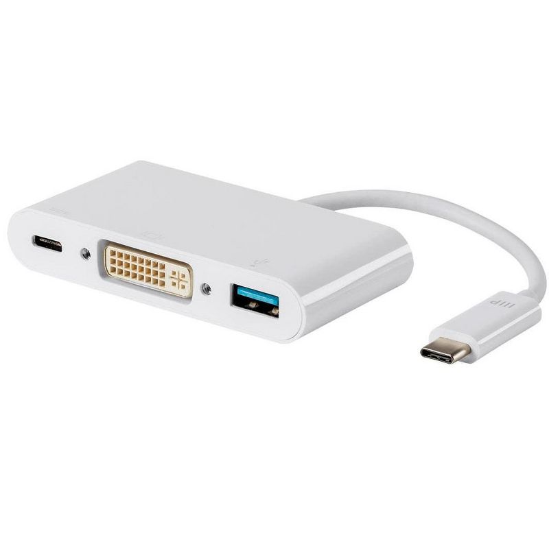 Monoprice USB-C DVI Multiport Adapter - White, With USB 3.0 Connectivity & Mirror Display Resolutions Up To 1080p @ 60hz - Select Series, 1 of 6