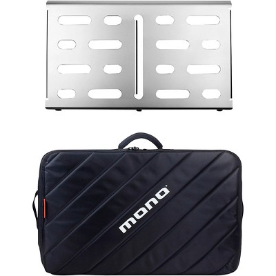 MONO Pedalboard Medium, Silver and Tour Accessory Case 2.0, Black