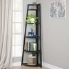 Lirago 5-Tier Corner Ladder Shelf-Compact Storage for Living Room Office or Balcony Black - 2 of 4