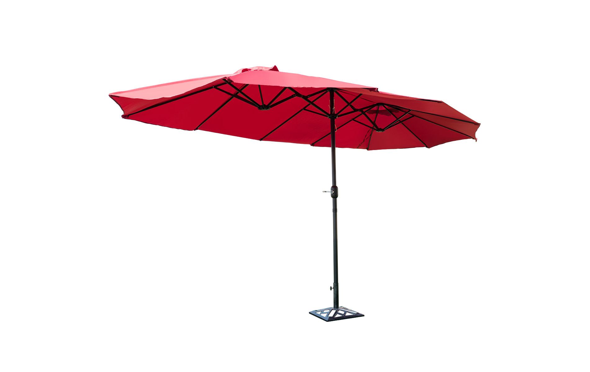 Tangkula 15 ft Outdoor Patio Umbrella Double-Sided Shade Offset Red