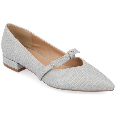 Journee Collection Women's Cait Textured Material Slip On Mary Jane Flats