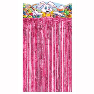 Beistle 4' 6" x 3' Easter Bunny Character Curtain; 2/Pack 40450 - 1 of 1