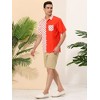 Lars Amadeus Men's Summer Polka Dots Short Sleeves Button Down Patchwork Shirt - 4 of 4