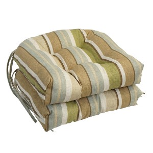 Blazing Needles, 16-inch Spun Polyester Outdoor U-shaped Tufted Chair Cushions (Set of 6) - 1 of 1
