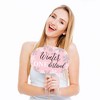 Big Dot of Happiness Funny Pink Onederland - Holiday Snowflake Winter Wonderland Birthday Party Photo Booth Props Kit - 10 Piece - 2 of 4