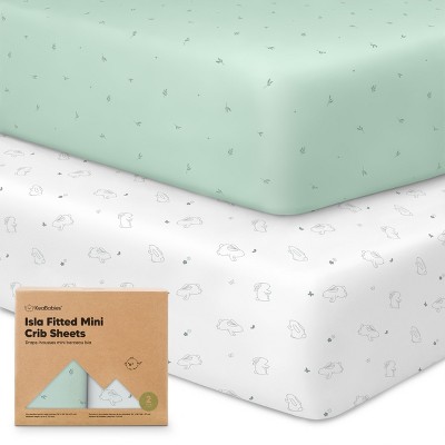 KeaBabies 2-Pack Isla Mini Crib Sheets, Pack and Play Sheets Fitted, Pack N Play Sheets, Fitted Crib Sheet
