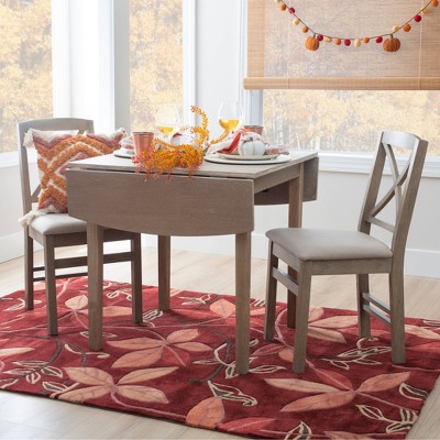 Graywash Linen Upholstered Cross Back Wooden Side Chair Set
