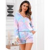 Women's Loungewear Printed Hooded Long Sleeve Sweatshirt Shorts Casual Homewear Set - image 2 of 4