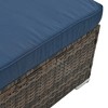 Maggift 4PCS Patio Seating Rattan Furniture Set Sectional Sofa Cushioned Garden, Tempered Glass Table, Blue, 51.1"*27.5"*25.62" - 4 of 4