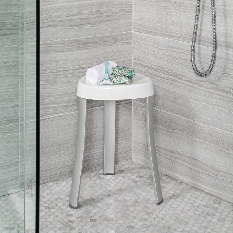 Spa Seat Shower Stool with Rust Proof Aluminum Legs White - Better Living Products, 6 of 8