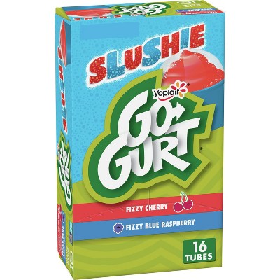 Go-Gurt Blue Raspberry/Cherry Slushie Kids' Yogurt - 32oz/16ct Tubes