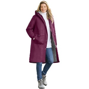 Woman Within Longer Length Microfiber Parka - 1 of 2