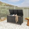 WELLFOR 85gal Outdoor Storage Container with Waterproof Liner and Universal Wheels Brown - 2 of 4