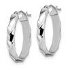 Black Bow Jewelry 4mm Twisted Oval Hoop Earrings in 14k White Gold, 22mm (7/8 Inch) - 2 of 4