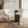POVISON Modern Adjustable Swivel Barstools Set of 2, PU Leather Bar Stools with Back and Metal Legs,  Gray - 2 of 4