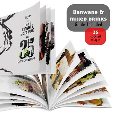 Black Stainless Steel 8-Piece Cocktail Shaker Bar Tool Set