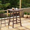 WestinTrends Malibu 30" All Weather HDPE Outdoor Patio Square Counter Height Bistro Table with Umbrella Hole - 2 of 4