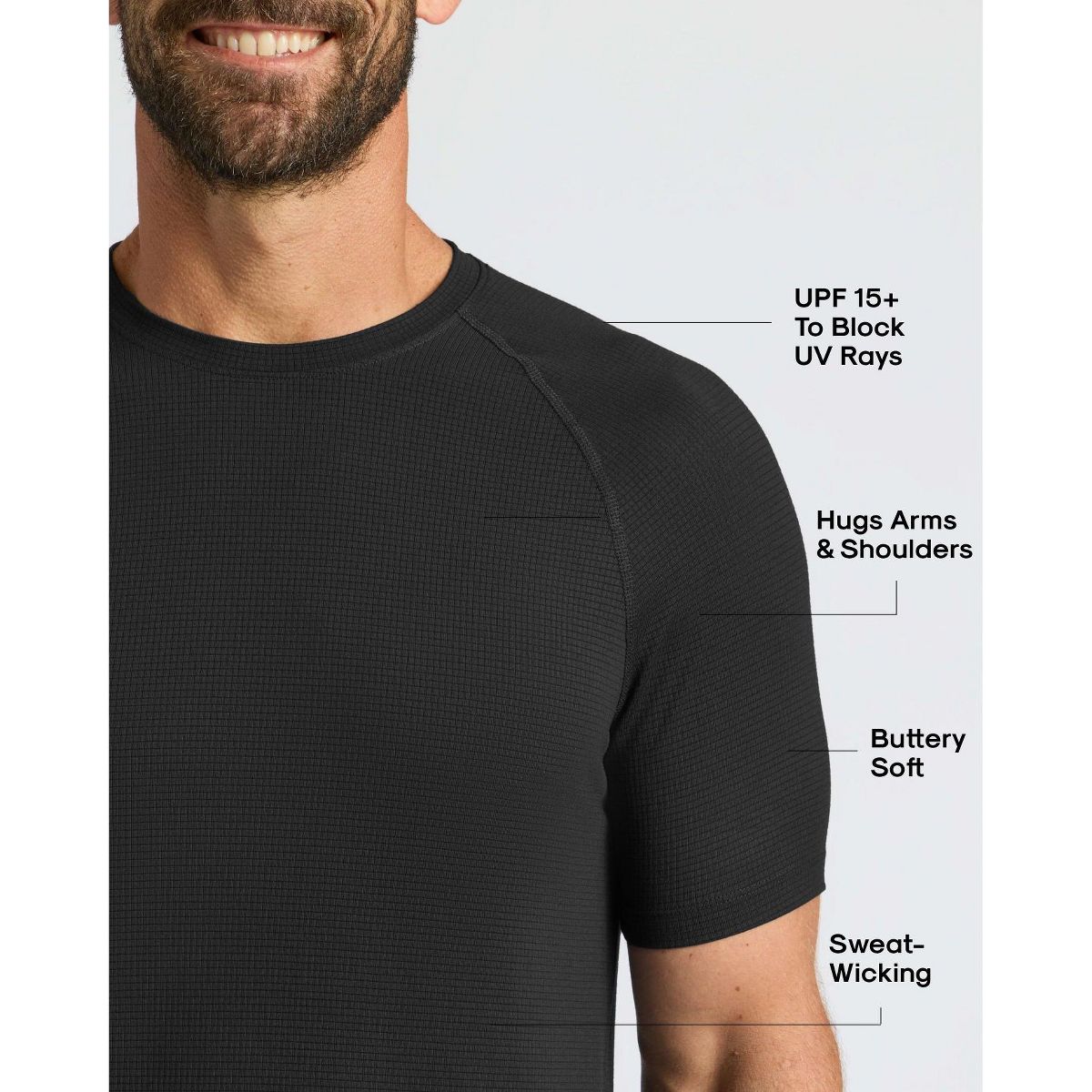Men's Black Active Mesh Crew - True Classic - thumbnail 3