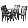 Baxton Studio Marian Modern Grey Fabric and Dark Brown Finished Wood 5-Piece Dining Set - 2 of 4