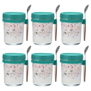 Unique Bargains Leak-Proof Durable Overnight Oats Glass Jar 6 Pcs - 1 of 4