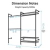 Timate F2 Industrial Pipe Clothes Rack Wall Mounted Clothing Rack, Expandable Garment Rack Heavy Duty Wardrobe Closet, Industrial Closet Kit - 3 of 4