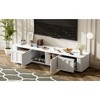 HDZNVF Modern TV Stand, Entertainment Center Media Console Cabinet Up To 75 Inch, White - 4 of 4