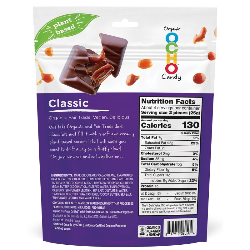 Ocho Vegan Classic Caramels in Dark Chocolate - 3.5oz, 2 of 4