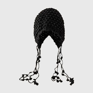 Anna-Kaci Women's Crochet Beanie with Tassel Details - 1 of 3