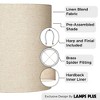 Springcrest 14" Top x 14" Bottom x 15" High x Lamp Shade Replacement Medium Tall Oatmeal Beige Drum Round Rustic Linen Fabric Spider Harp Finial - 3 of 4