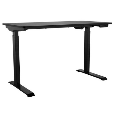 Black Adjustable Height Standing Desk with Wood Top