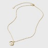 14K Gold Dipped Crystal and Mother of Pearl Circle Spinner Initial Necklace - A New Day™ - 3 of 4